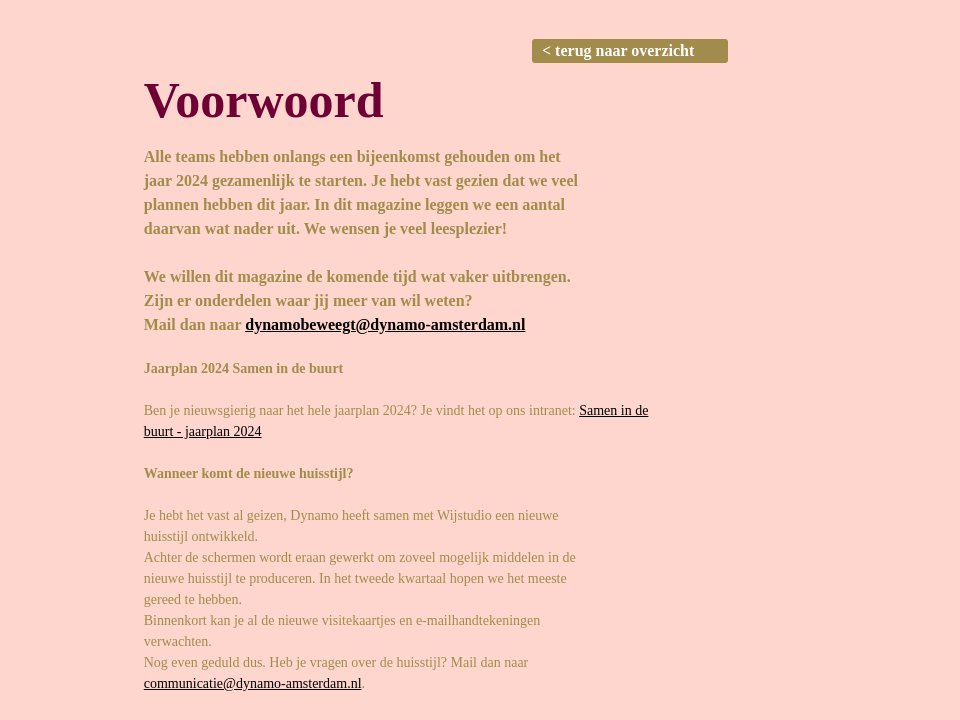Voorwoord - Dynamo samen in de buurt #1
